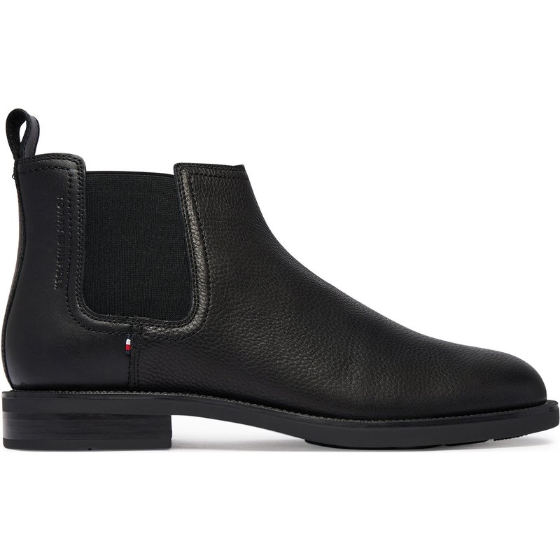 Klassische Stiefeletten Tommy Hilfiger Lth Mix Dress Hilfiger Chelsea FM0FM06090 Schwarz