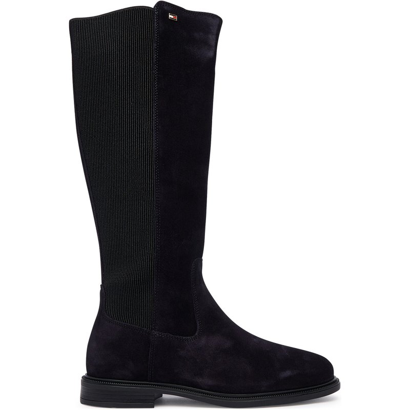 Stiefel Tommy Hilfiger Enamel Flag Suede High Chelsea FW0FW09574 Dunkelblau