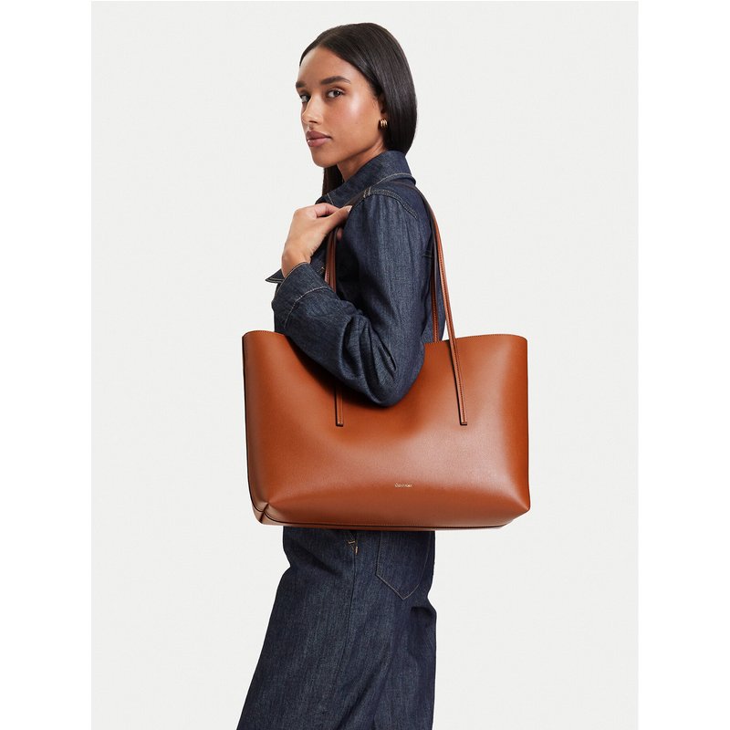 Handtasche Calvin Klein Foil Logo Tote W/Pouch LV04F3274G Braun