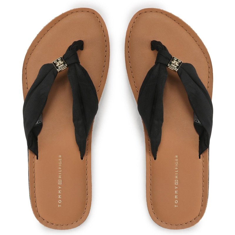 Zehentrenner Tommy Hilfiger Th Elevated Beach Sandal FW0FW06985 Schwarz