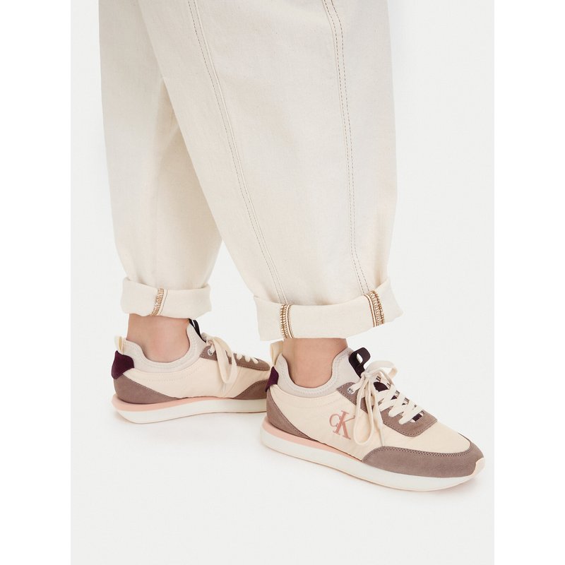 Sneakers Calvin Klein Retro Runner Lace Up Sock YW0YW02060 Creme