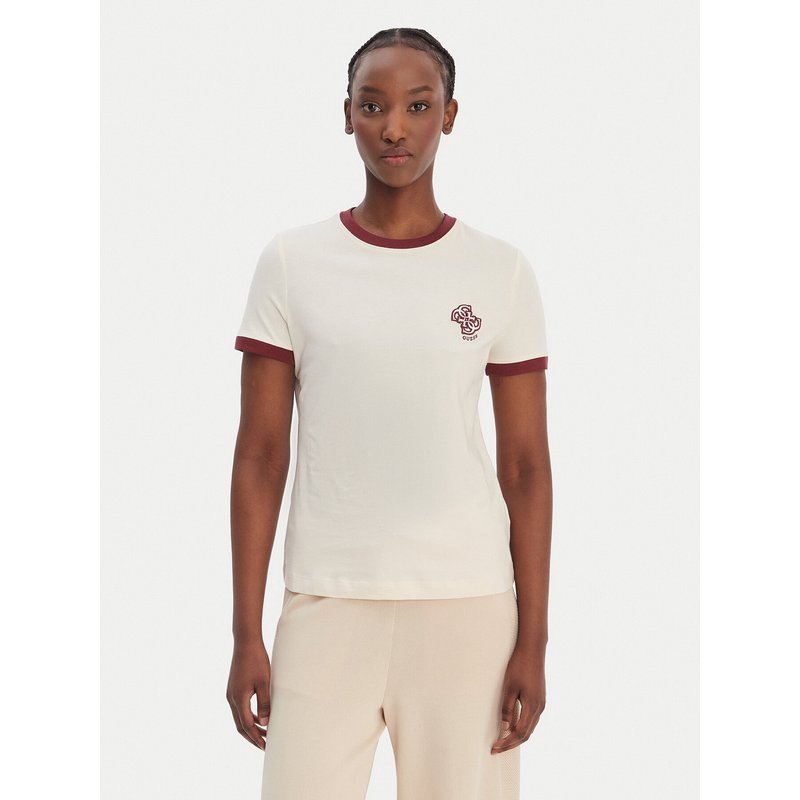 Guess T-Shirt V6GI05 K2966 Écru Regular Fit