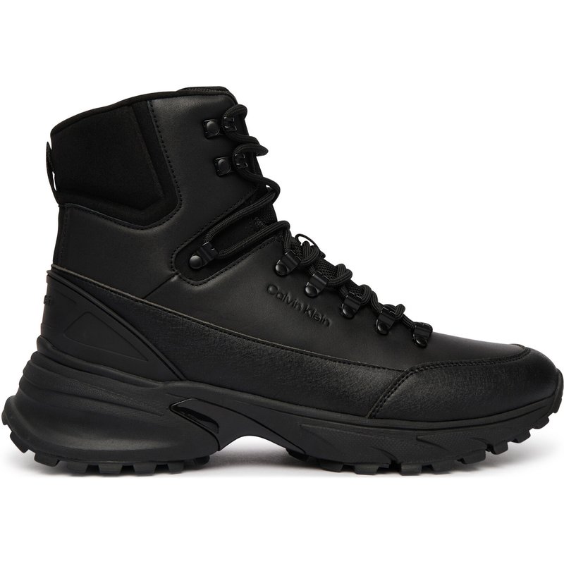 Schnürstiefeletten Calvin Klein Hike Runner Mid Laceup Lth HM0HM02323 Schwarz