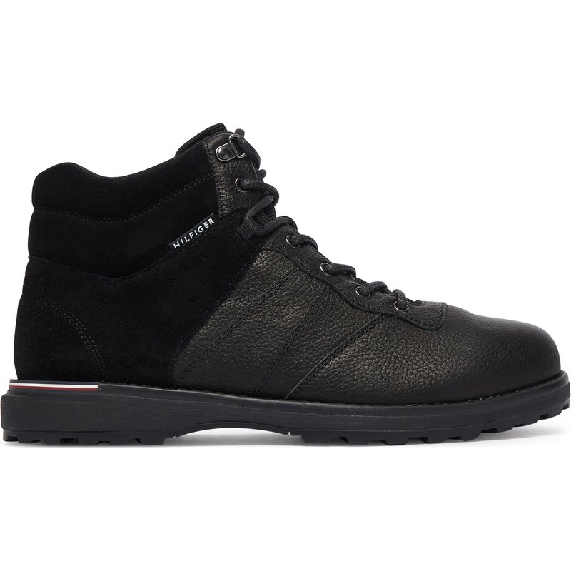 Schnürschuhe Tommy Hilfiger Corporate Outdoor Warm Lth Boot FM0FM05991 Schwarz