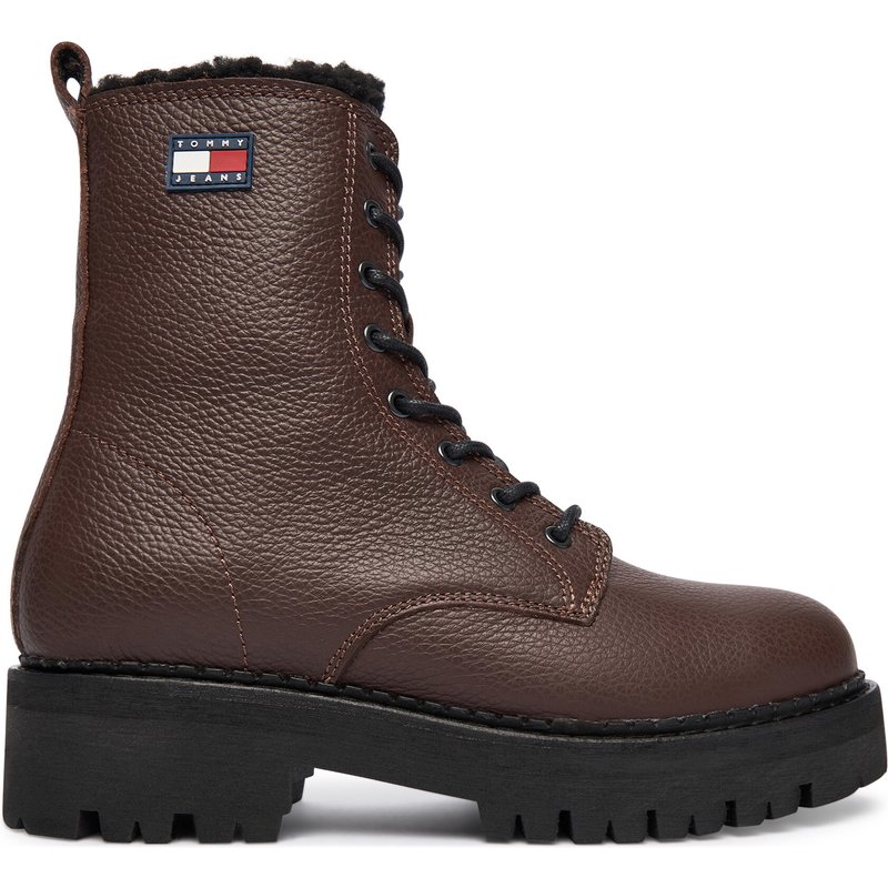 Schnürstiefeletten Tommy Jeans Tjw Urban Laceup Boot Wl EN0EN02906 Braun