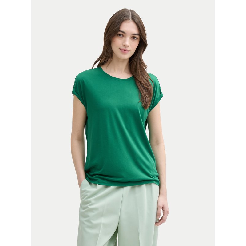Tom Tailor Denim T-Shirt 1030942 Grün Regular Fit