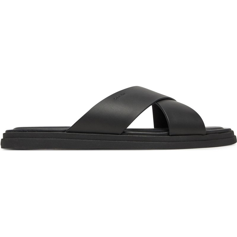 Pantoletten Calvin Klein Criss Cross Sandal HM0HM01737 Schwarz