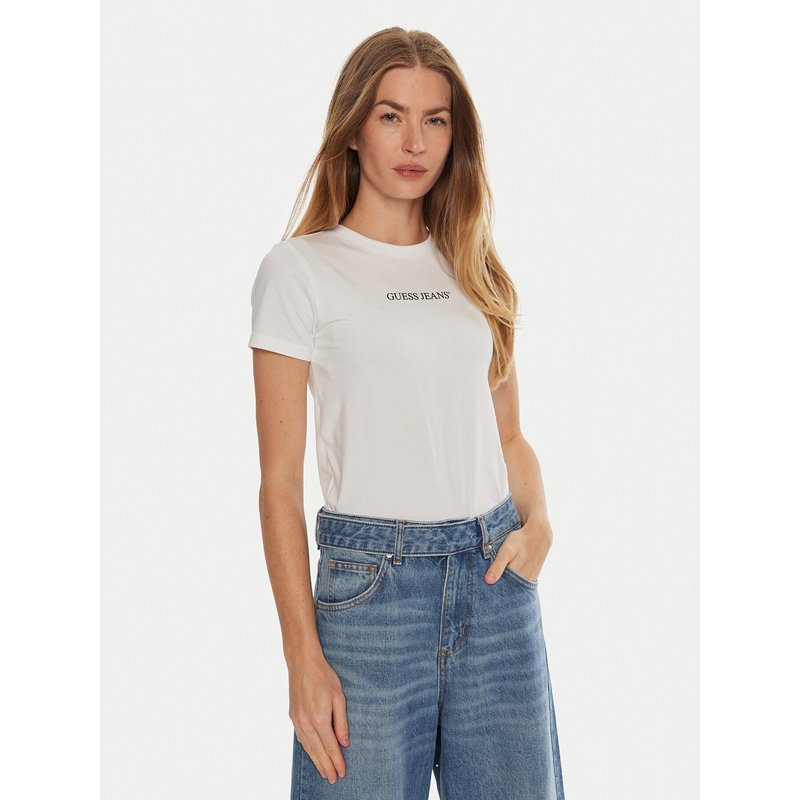 Guess Jeans T-Shirt W4YI01 J1314 Weiß Slim Fit