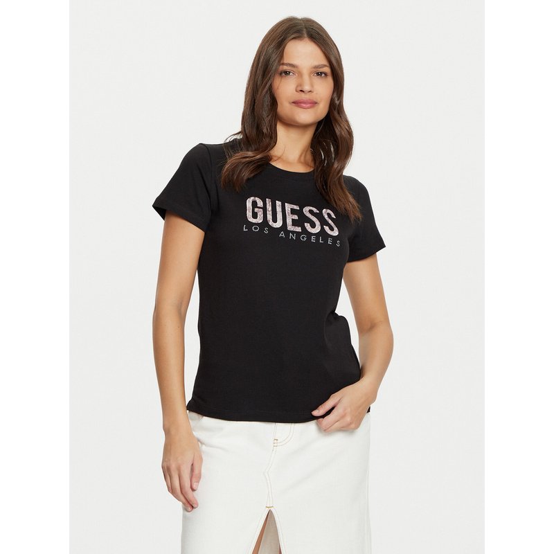 Guess T-Shirt W5RI19 I3Z14 Schwarz Regular Fit