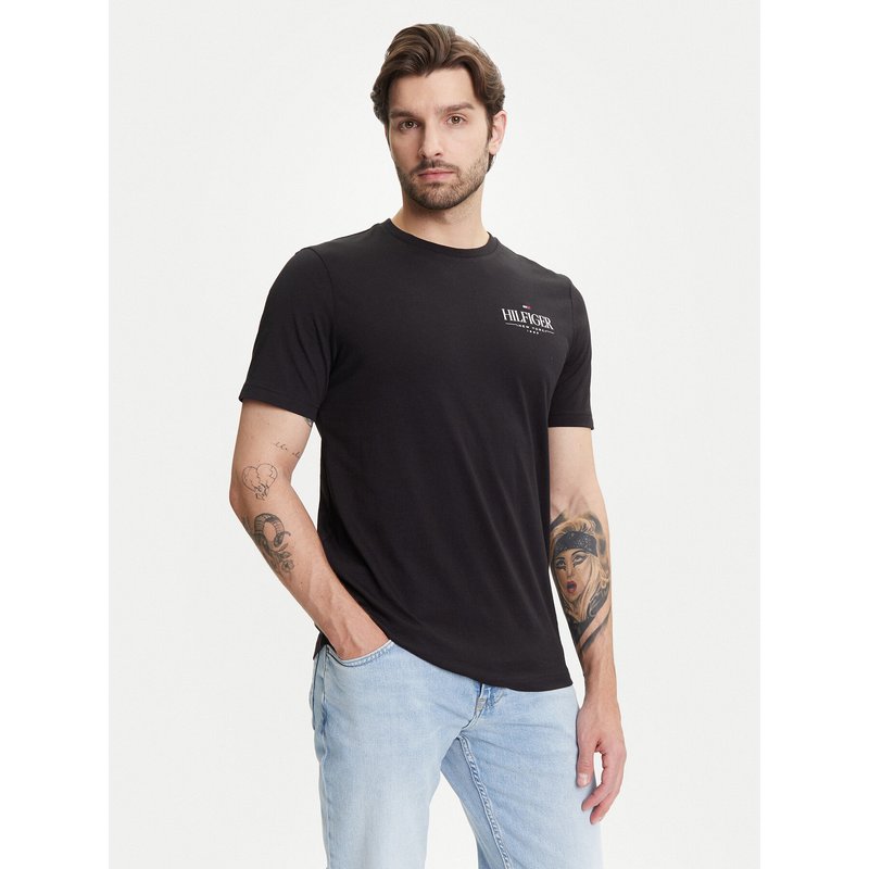Tommy Hilfiger T-Shirt Stack MW0MW39355 Schwarz Regular Fit