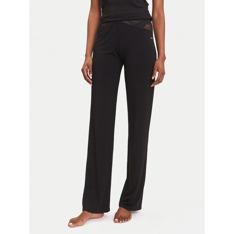 BOSS Pyjamahose Peony 50545596 Schwarz Relaxed Fit