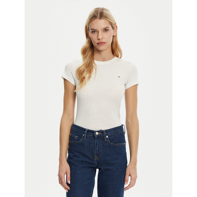 Tommy Jeans T-Shirt DW0DW20459 Weiß Slim Fit