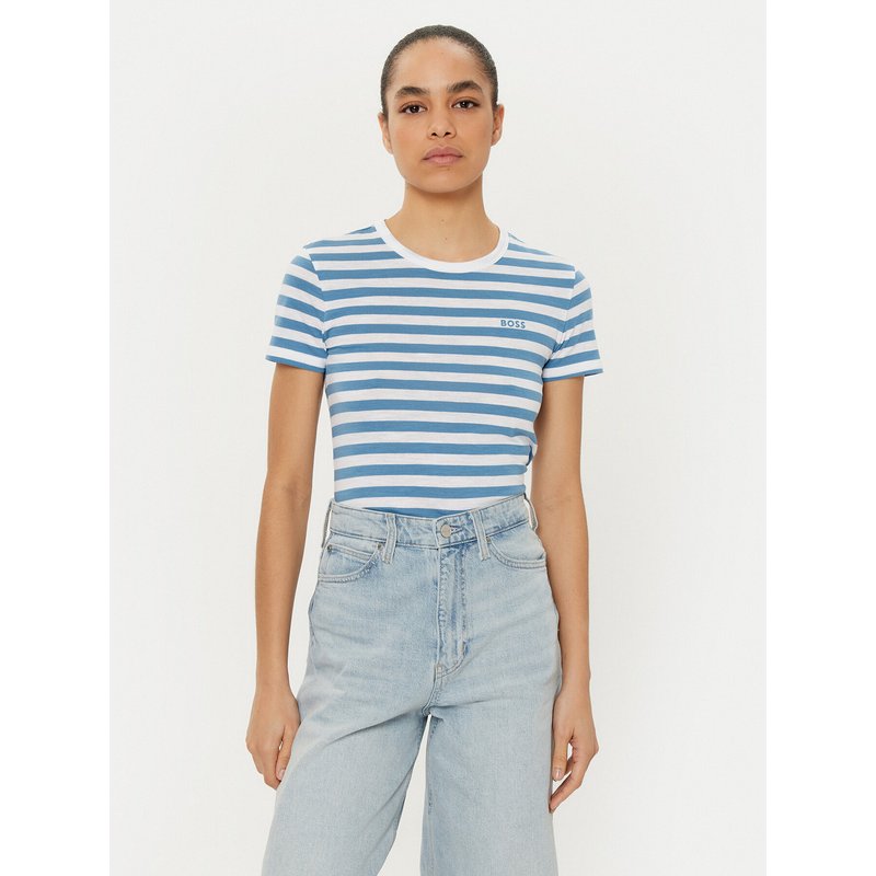 BOSS T-Shirt C_Esla_Striped 50504192 Blau Regular Fit