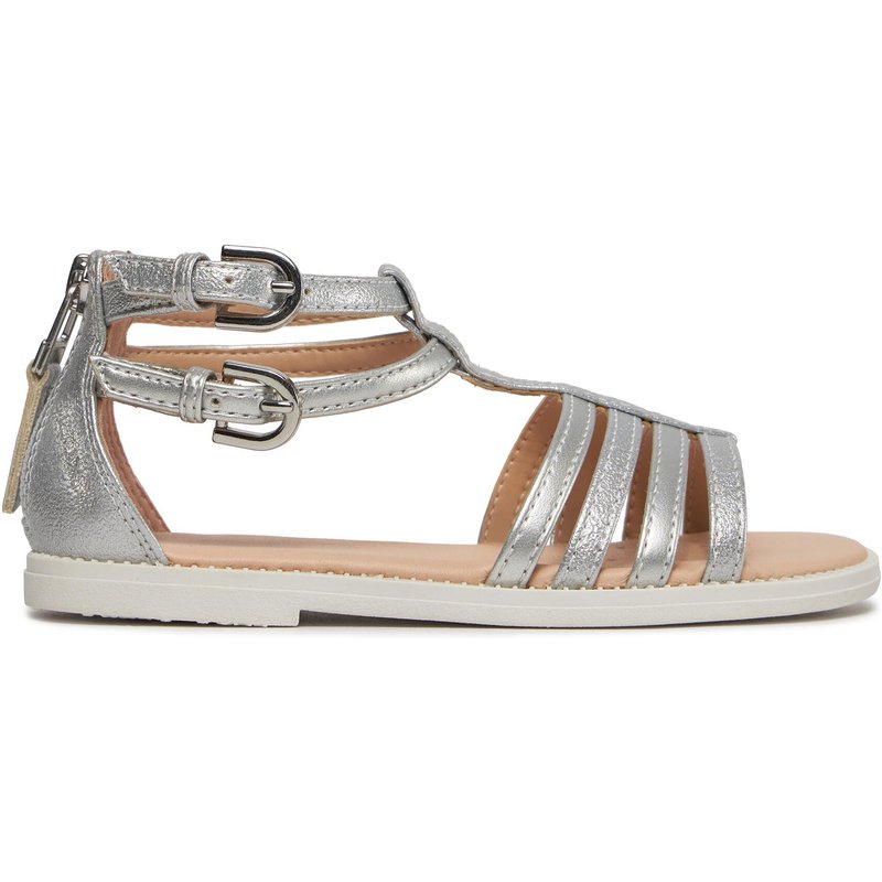Sandalen Geox J Sandal Karly Girl J7235D 0QDAJ C1007 S Silberfarben