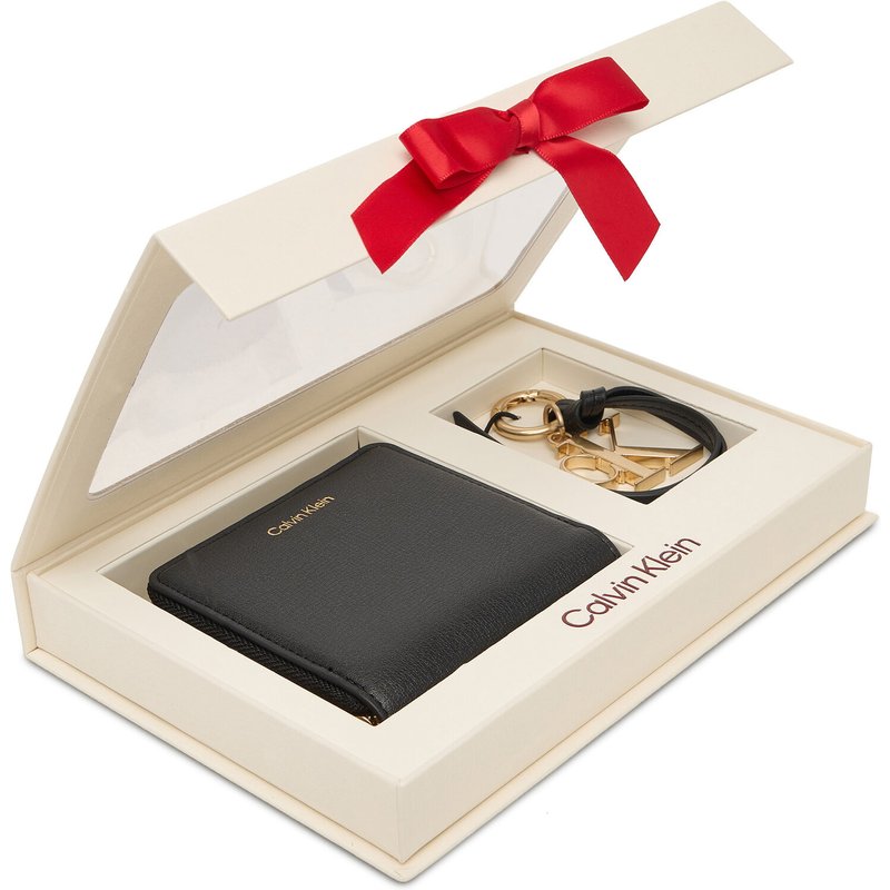 Geschenkset Calvin Klein Ck Wallet + Ck Key Fob LV04F0001G Schwarz