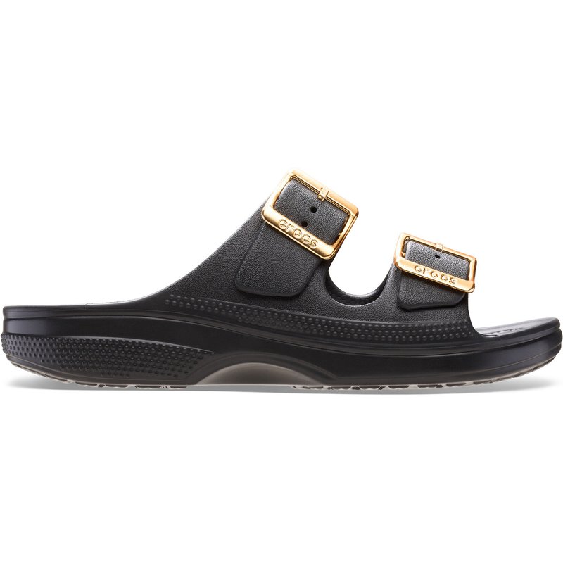 Pantoletten Crocs Saturday Sandal Metallic Buckle 213316 Schwarz