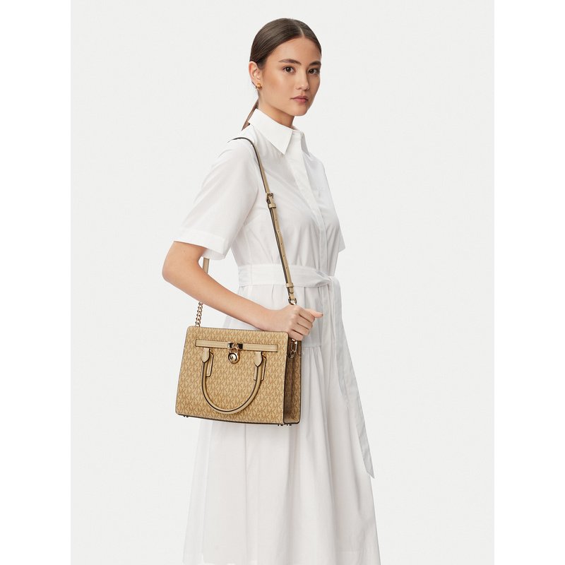 Handtasche MICHAEL Michael Kors Hamilton Moderne 30T6GNXS1V Beige