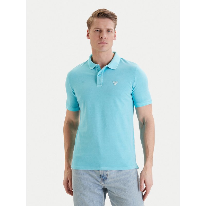 Guess Poloshirt F6GP03 K9WF1 Türkisfarben Slim Fit