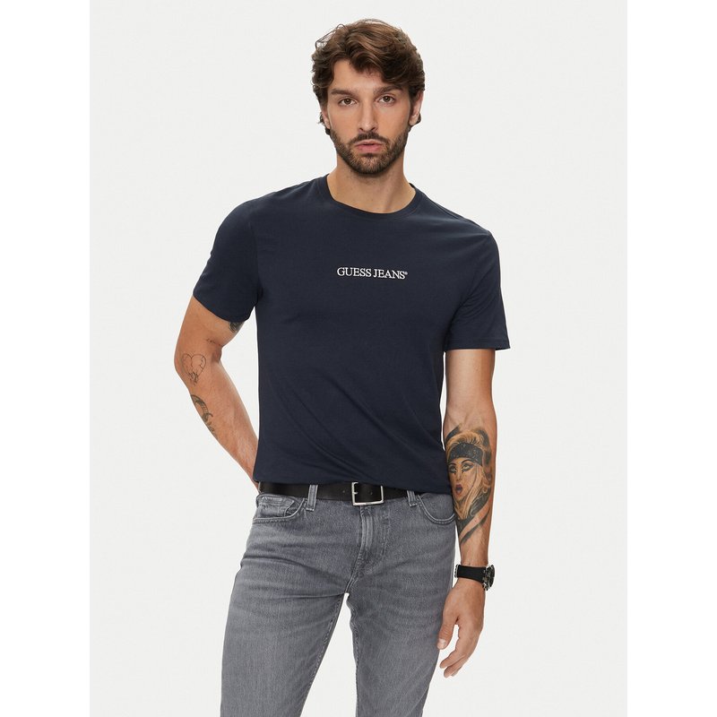 Guess Jeans T-Shirt M4YI52 K8HM0 Dunkelblau Slim Fit