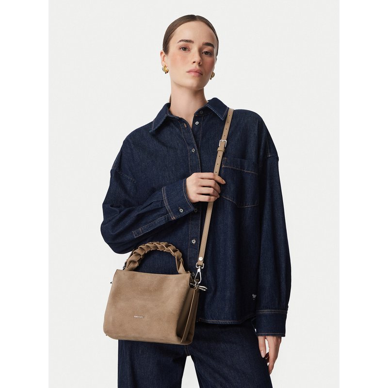 Handtasche Coccinelle P6P Boheme Suede Bimaterial E1 P6P 58 01 01 Dunkelbeige