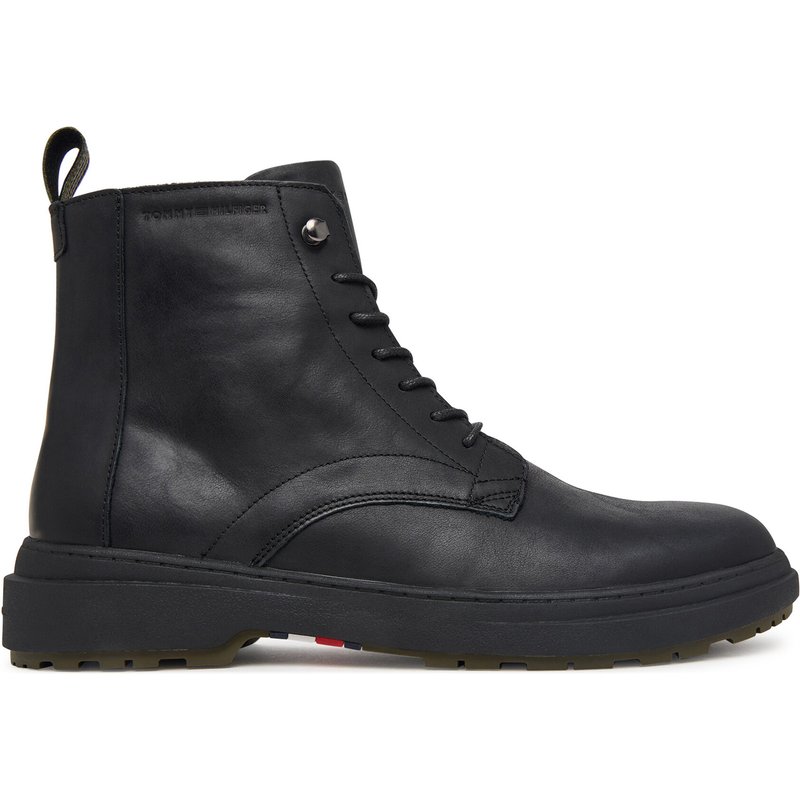 Schnürschuhe Tommy Hilfiger Hilfiger Outdoor Warm Lth Boot FM0FM05960 Schwarz