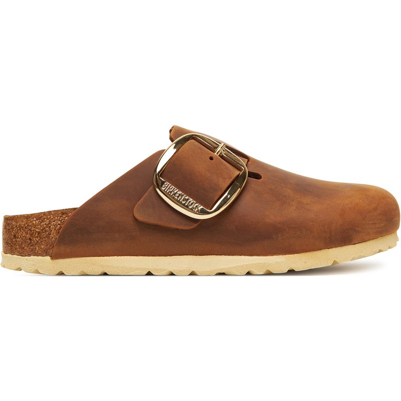 Pantoletten Birkenstock Boston Big Buckle Hex 1030446 Braun