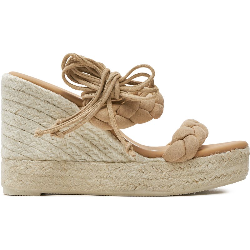 Espadrilles Manebi Hamptons Two Braided Bands Wedge Espadrilles M 1.1 WE Beige