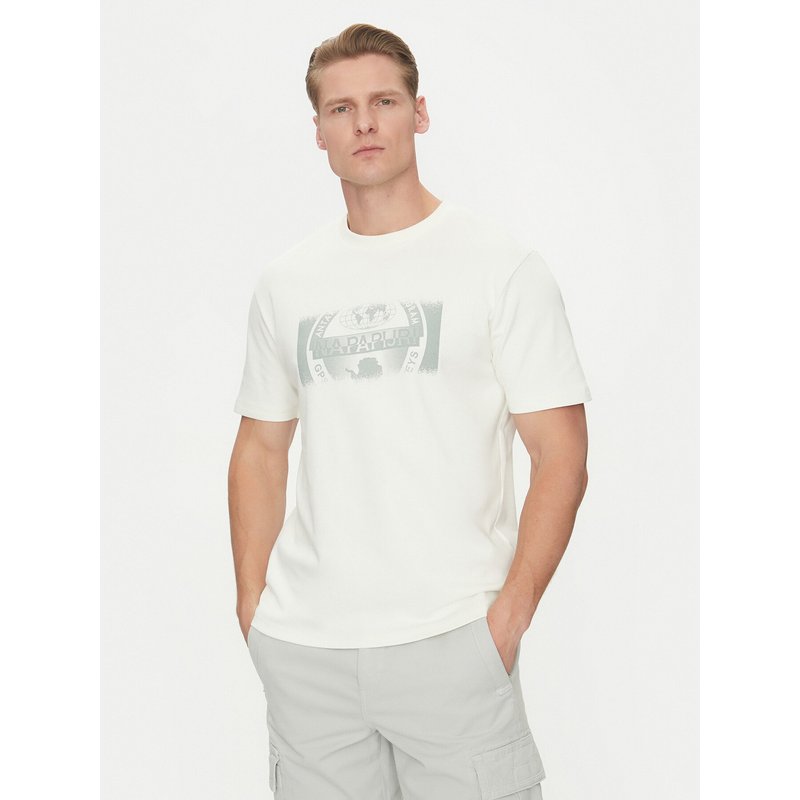 Napapijri T-Shirt S-Vanni NP0A4IEA Weiß Regular Fit