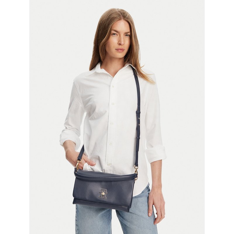 Handtasche Tommy Hilfiger Th Modern Conv Crossover AW0AW17465 Dunkelblau
