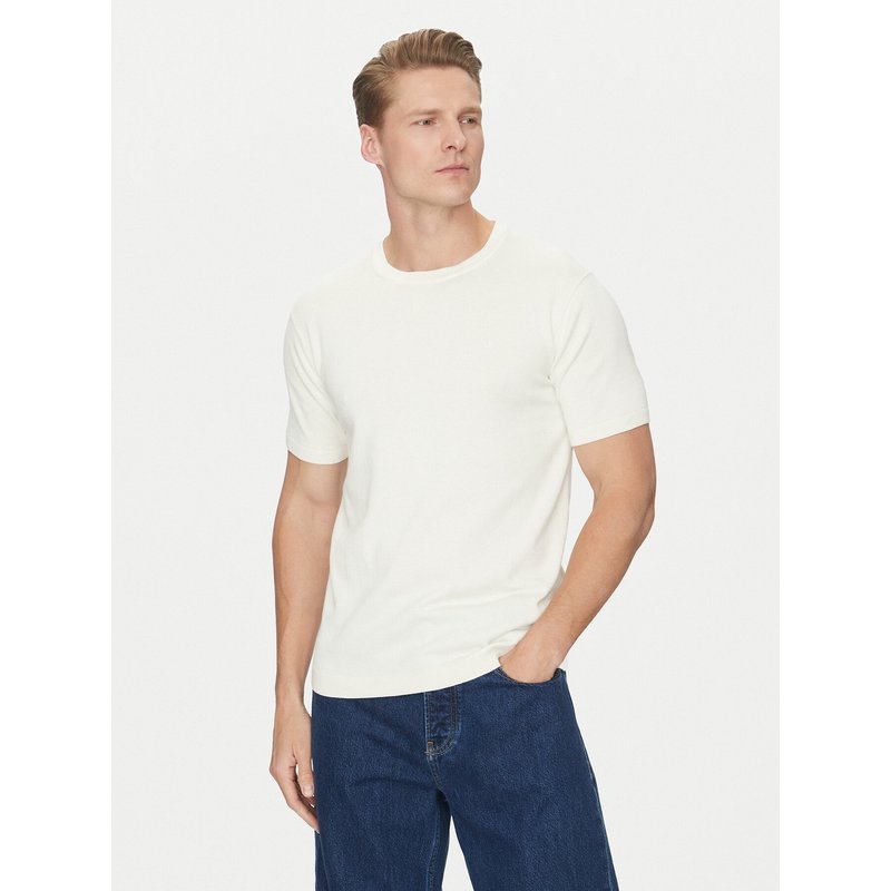 Calvin Klein T-Shirt K10K114485 Écru Regular Fit