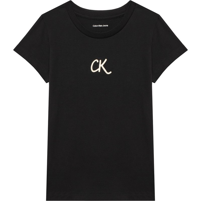 Calvin Klein Jeans T-Shirt Glitter IG0IG02972 D Schwarz Slim Fit