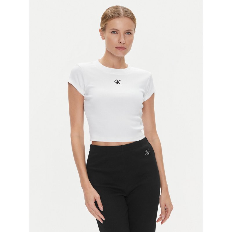 Calvin Klein Jeans T-Shirt J20J218337 Weiß Slim Fit