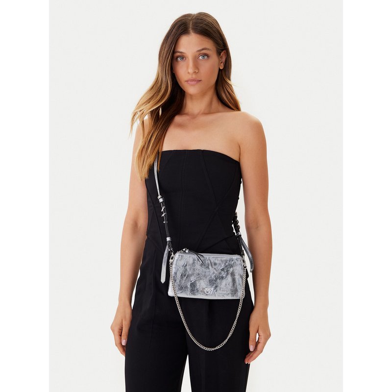 Handtasche PINKO Double Mini Al 25-26 PLTT 105359 A2OT Silberfarben
