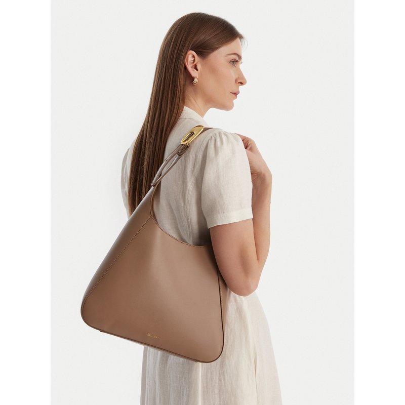 Handtasche Calvin Klein Hardware Adj Strap Medium Bag LV04F3402G Beige