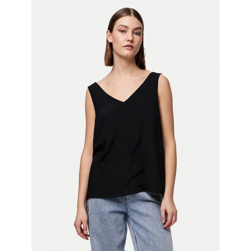 Pieces Top Franan 17146424 Schwarz Regular Fit
