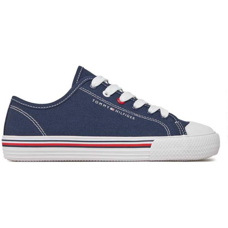 Sneakers aus Stoff Tommy Hilfiger Low Cut Lace Up Sneaker T3X9-33324-0890 S Dunkelblau