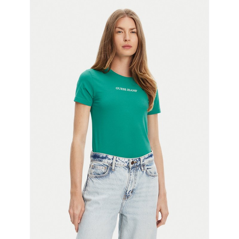 Guess Jeans T-Shirt W4YI01 J1314 Grün Slim Fit