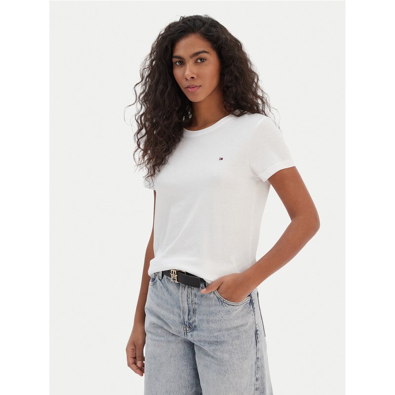 Tommy Hilfiger T-Shirt WW0WW22043 Weiß Regular Fit
