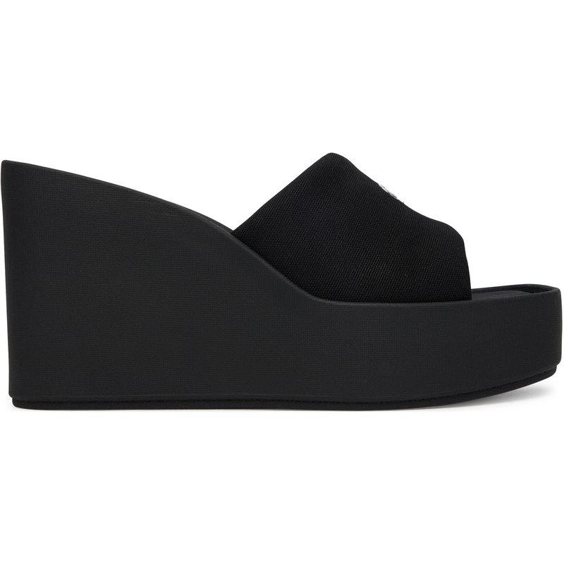 Pantoletten Calvin Klein Wedge 70 Sndl Canv Mg HW0HW03134 Schwarz