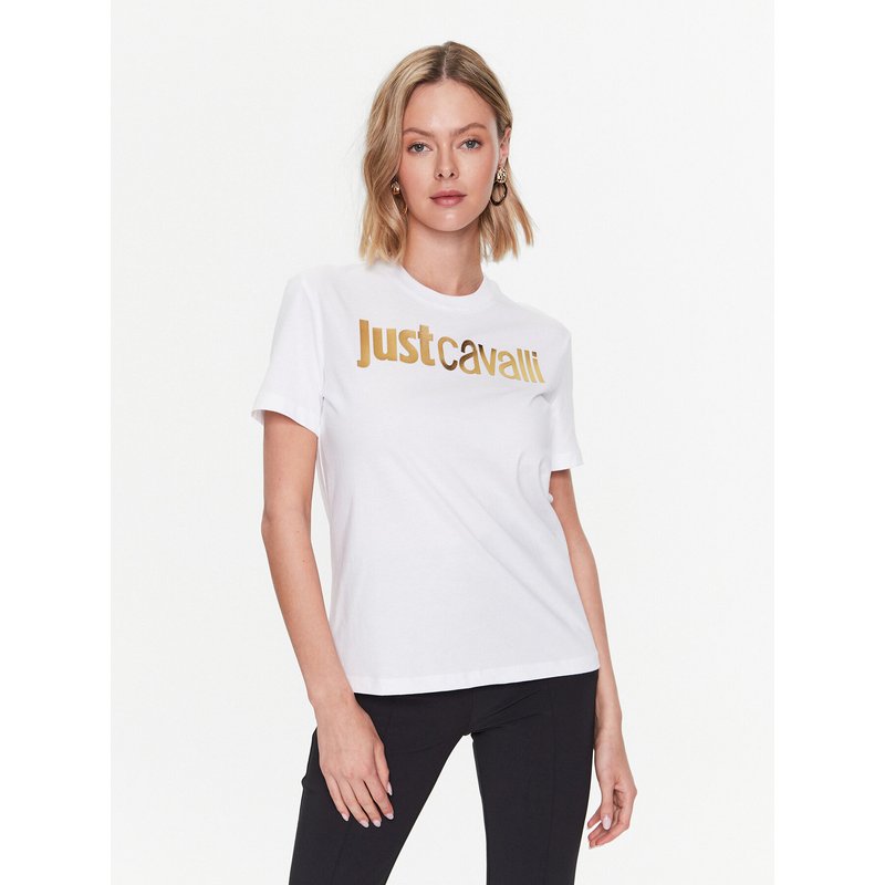 Just Cavalli T-Shirt 74PBHF00 Weiß Regular Fit