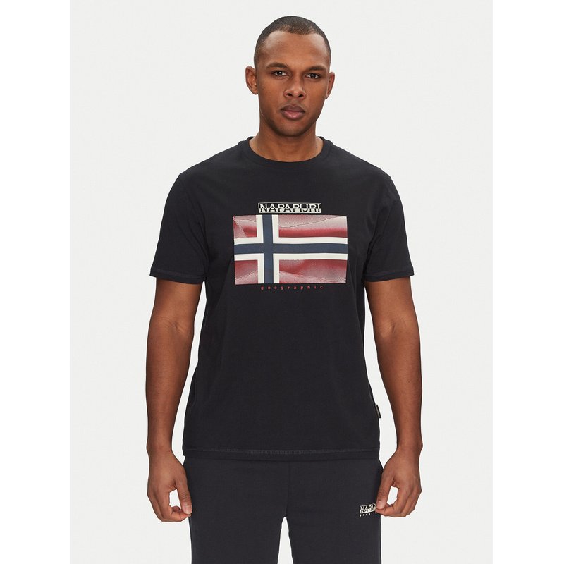 Napapijri T-Shirt S-Lari NP0A4IE59411 Schwarz Regular Fit