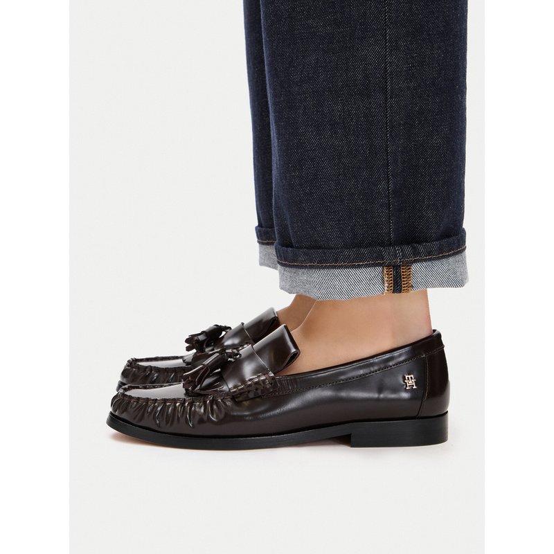 Mokassins Tommy Hilfiger Tassel Abrasivato FW0FW09460 Dunkelbraun
