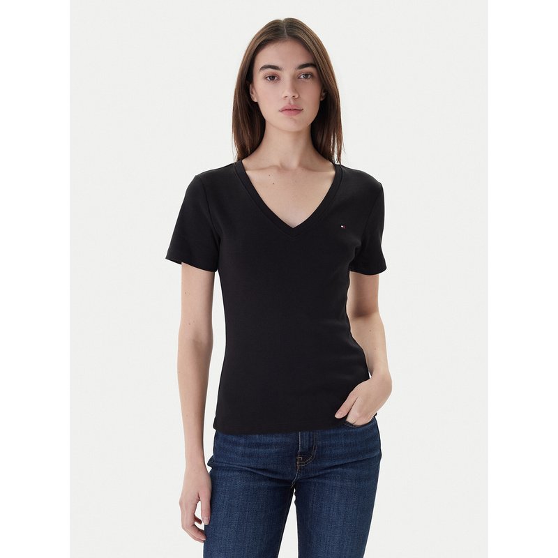 Tommy Hilfiger T-Shirt New Cody WW0WW40584 Schwarz Slim Fit