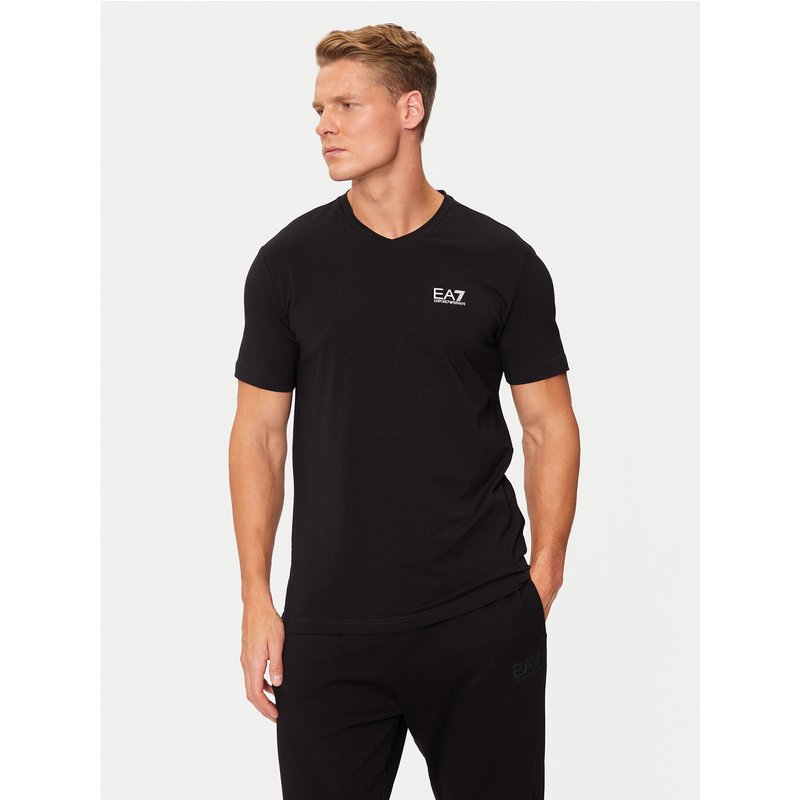 EA7 Emporio Armani T-Shirt 8NPT27 PJVQZ 1200 Schwarz Regular Fit