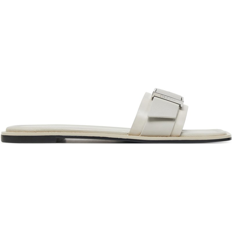 Pantoletten Calvin Klein Flat Slide W/Buckle - Lth HW0HW02490 Grau