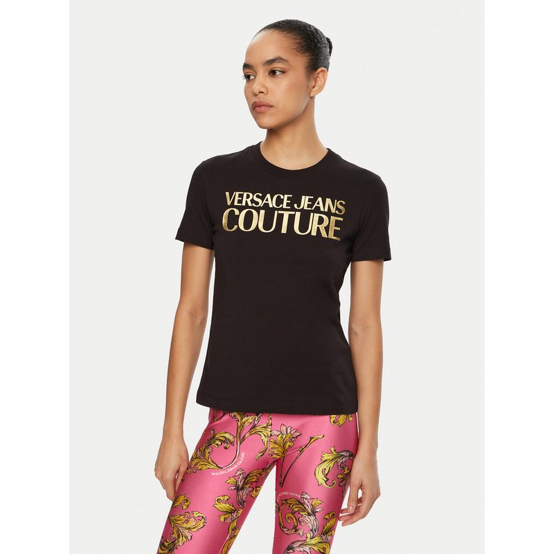 Versace Jeans Couture T-Shirt 78HAHT01 Schwarz Regular Fit