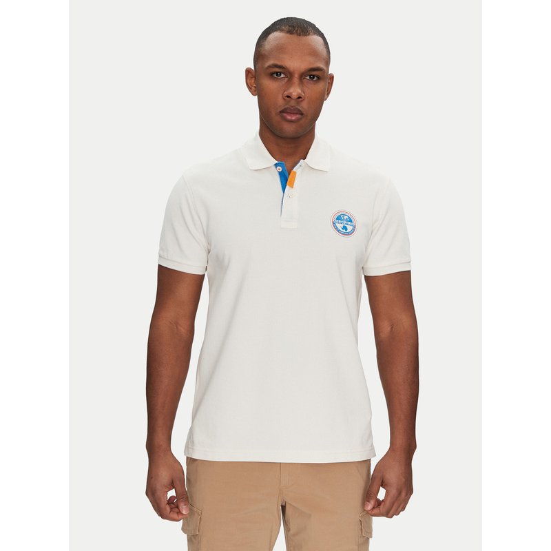 Napapijri Poloshirt E-Clanis NP0A4ID3N1A1 Weiß Regular Fit
