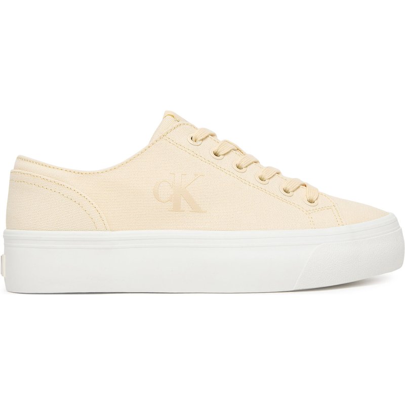Sneakers Calvin Klein Vulc Flatform Low Canvas Mg YW0YW01763 Écru