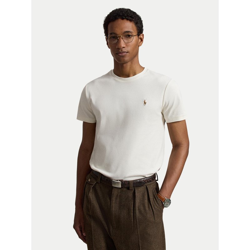 Polo Ralph Lauren T-Shirt 710740727094 Écru Custom Slim Fit