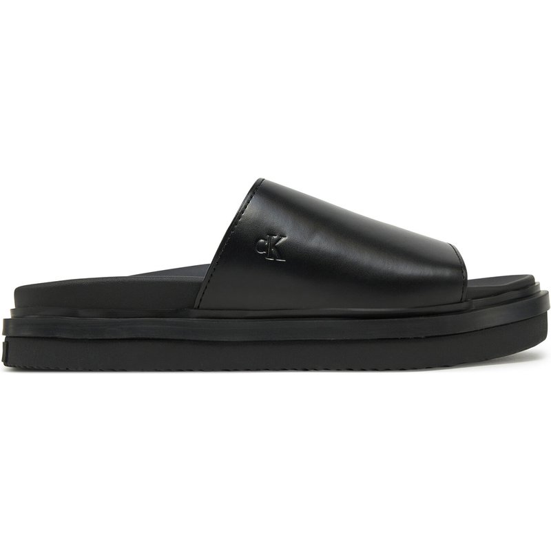 Pantoletten Calvin Klein Jeans Flat Molded Sandal Slide YW0YW01710 Schwarz